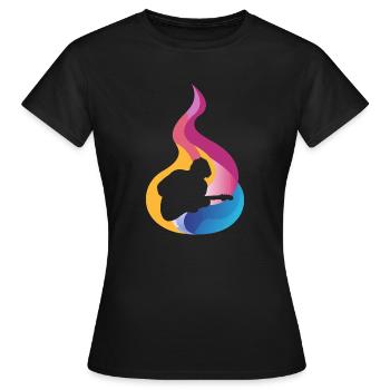 Elektrogitarre Heavy Basser - Frauen T-Shirt - Schwarz - Vorne - AI Model Female 172 dark (172cm)