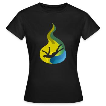 Schwimmer Schnorcheln Brustschwimmen - Frauen T-Shirt - Schwarz - Vorne - AI Model Female 172 dark (172cm)