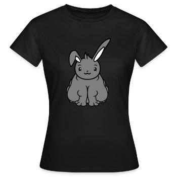 Gros Lapin Assis En Surpoids Gros Affamé Drôle - T-shirt Femme - noir - Devant - AI Model Female 172 dark (172cm)
