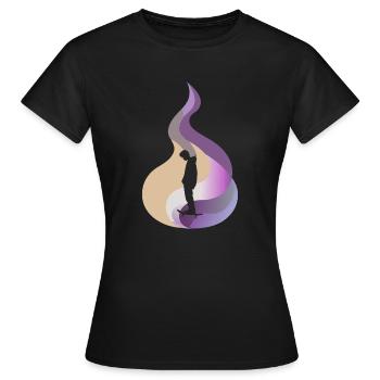 Skating Kickflip Longboard - T-shirt Femme - noir - Devant - AI Model Female 172 dark (172cm)