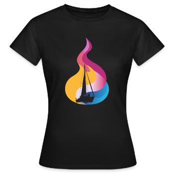voilier yacht - T-shirt Femme - noir - Devant - AI Model Female 172 dark (172cm)