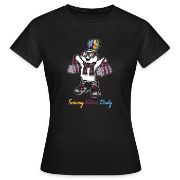 Serving Haters Daily - Frauen T-Shirt - Schwarz - Vorne - AI Model Female 172 dark (172cm)