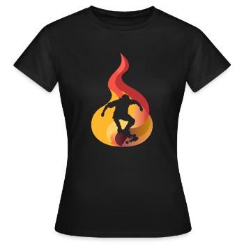 Skating, Longboard, Boarder - T-shirt Femme - noir - Devant - AI Model Female 172 dark (172cm)