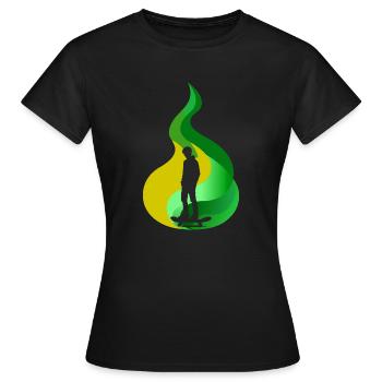 Skater Skate Kickflip - T-shirt Femme - noir - Devant - AI Model Female 172 dark (172cm)