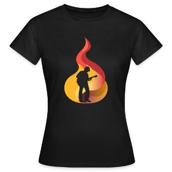 Elektrogitarre Bassist - Frauen T-Shirt - Schwarz - Vorne - AI Model Female 172 dark (172cm)