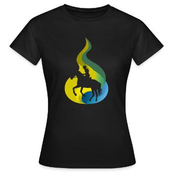 Pferde Pferdekopf Wildpferd - Frauen T-Shirt - Schwarz - Vorne - AI Model Female 172 dark (172cm)