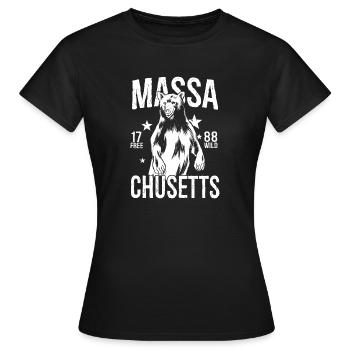 Massachusetts - Frauen T-Shirt - Schwarz - Vorne - AI Model Female 172 dark (172cm)