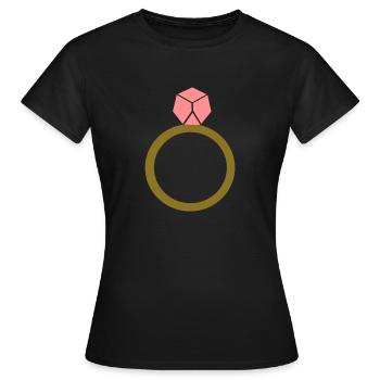 Diamant bague - T-shirt Femme - noir - Devant - AI Model Female 172 dark (172cm)