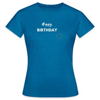 Endlich 19 - Frauen T-Shirt - Antikblaues Saphir meliert - Vorne - AI Model Female 172 dark (172cm)