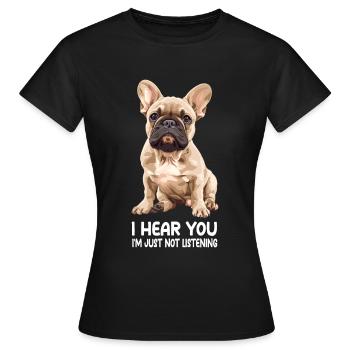 Bouledogue français - T-shirt Femme - noir - Devant - AI Model Female 172 dark (172cm)