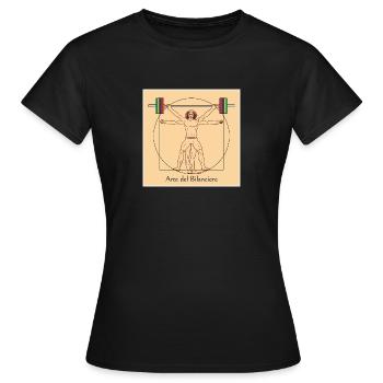 Homme de Vitruve déchirant - T-shirt Femme - noir - Devant - AI Model Female 172 dark (172cm)