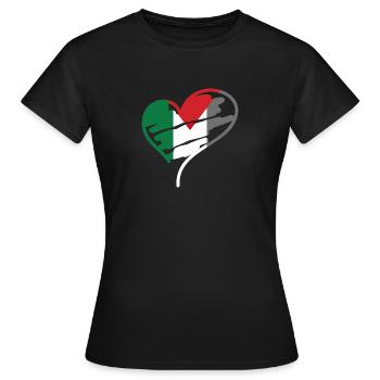 Palestine Coeur Paix Drapeau Gaza Moyen-Orient - T-shirt Femme - noir - Devant - AI Model Female 172 dark (172cm)