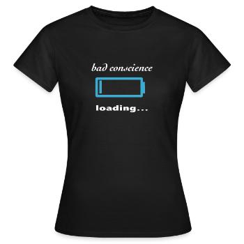 chargement de mauvaise conscience... - T-shirt Femme - noir - Devant - AI Model Female 172 dark (172cm)