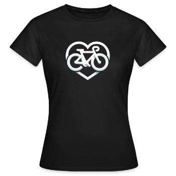 Faire du vélo avec amour - T-shirt Femme - noir - Devant - AI Model Female 172 dark (172cm)