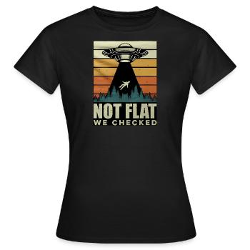 Pas plat nous avons vérifié - T-shirt Femme - noir - Devant - AI Model Female 172 dark (172cm)