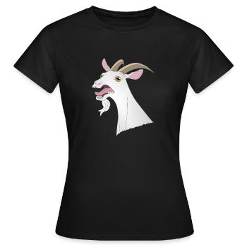 Fou drôle chèvre cri animal dents cornes - T-shirt Femme - noir - Devant - AI Model Female 172 dark (172cm)
