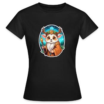 Druide Niedlich Illustration - Frauen T-Shirt - Schwarz - Vorne - AI Model Female 172 dark (172cm)