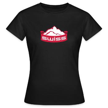 Swiss Mountain Banner Logo - T-shirt Femme - noir - Devant - AI Model Female 172 dark (172cm)