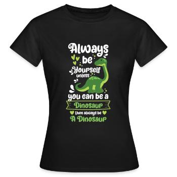 Urzeit Stegosaurus Rex Raptor - Frauen T-Shirt - Schwarz - Vorne - AI Model Female 172 dark (172cm)