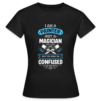 Maler Arbeit Renovieren Malermeister - Frauen T-Shirt - Schwarz - Vorne - AI Model Female 172 dark (172cm)