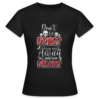 Sevrage Dépendance Santé Marijuana - T-shirt Femme - noir - Devant - AI Model Female 172 dark (172cm)