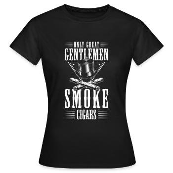 Tabak Zigarre Kippe Qualm - Frauen T-Shirt - Schwarz - Vorne - AI Model Female 172 dark (172cm)