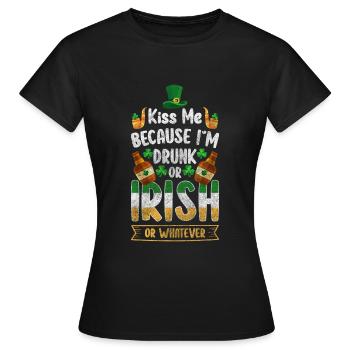 Alcool de pot Irish Shamrock - T-shirt Femme - noir - Devant - AI Model Female 172 dark (172cm)