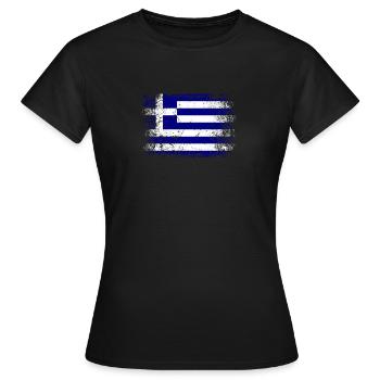 Grèce Drapeau grec Vintage - T-shirt Femme - noir - Devant - AI Model Female 172 dark (172cm)