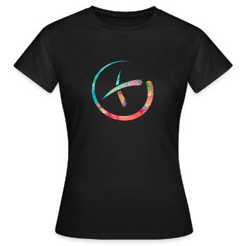 Geocaching PopArt - Frauen T-Shirt - Schwarz - Vorne - AI Model Female 172 dark (172cm)