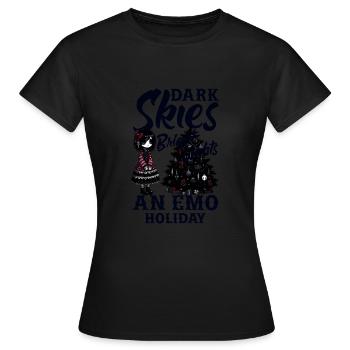 Dark Skies Bright Lights An Emo Holiday Emocore - Frauen T-Shirt - Schwarz - Vorne - AI Model Female 172 dark (172cm)