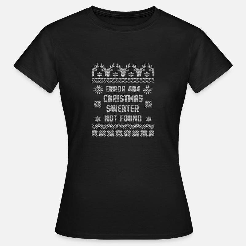 Error 404 Christmas sweater not found christmas - Women's T-Shirt - black