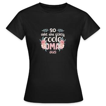 Coole Oma Spruch Muttertag Geschenk - Frauen T-Shirt - Schwarz - Vorne - AI Model Female 172 dark (172cm)