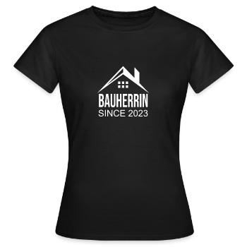 Bauherrin Bauherr 2023 Geschenk Richtfest Hausbau - Frauen T-Shirt - Schwarz - Vorne - AI Model Female 172 dark (172cm)