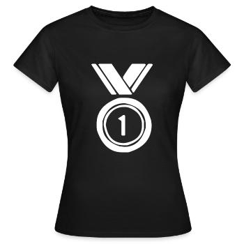 Médaille gagnante cadeau gagnant - T-shirt Femme - noir - Devant - AI Model Female 172 dark (172cm)