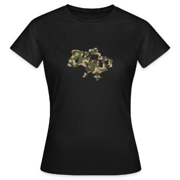 Ukraine Camoufalge - Women's T-Shirt - black - Front - AI Model Female 172 dark (172cm)