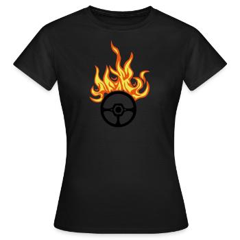 volant flamme - T-shirt Femme - noir - Devant - AI Model Female 172 dark (172cm)