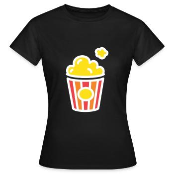 popcorn - Women's T-Shirt - black - Front - AI Model Female 172 dark (172cm)