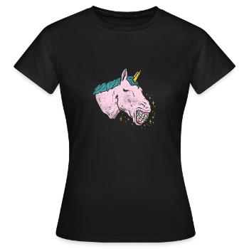 Bretelles de licorne dentaire - T-shirt Femme - noir - Devant - AI Model Female 172 dark (172cm)