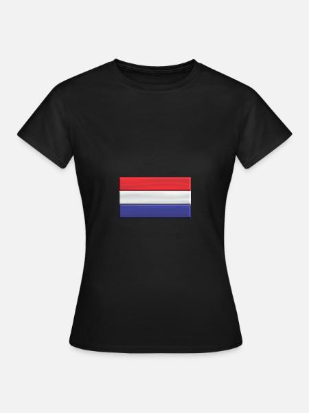 Niederlande Flagge 3 D Holland - Frauen T-Shirt - Schwarz