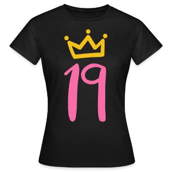 19. Geburtstag Krone - Frauen T-Shirt - Schwarz - Vorne - AI Model Female 172 dark (172cm)