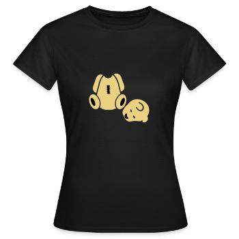 Geköpfter Teddnär / Headless Teddy Bear (2c) - Frauen T-Shirt - Schwarz - Vorne - AI Model Female 172 dark (172cm)