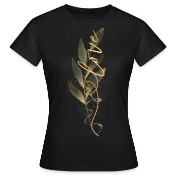 Liebe - Frauen T-Shirt - Schwarz - Vorne - AI Model Female 172 dark (172cm)