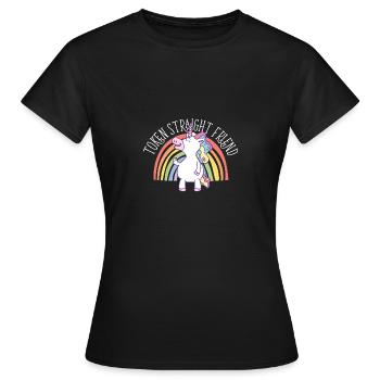 Token Straight Friend LGBTQ Ally Gay Pride - Women's T-Shirt - black - Front - AI Model Female 172 dark (172cm)