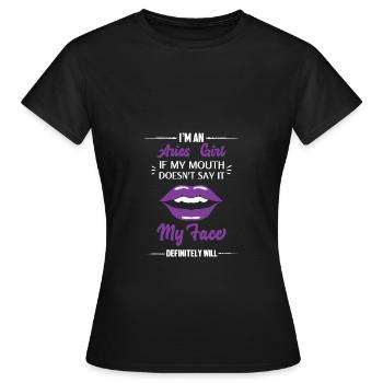 Sternzeichen Widder - Frauen T-Shirt - Schwarz - Vorne - AI Model Female 172 dark (172cm)
