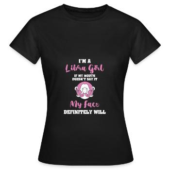 Sternzeichen Waage - Frauen T-Shirt - Schwarz - Vorne - AI Model Female 172 dark (172cm)