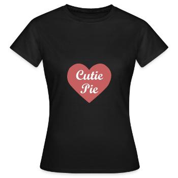 Cutie Pie Heart - Frauen T-Shirt - Schwarz - Vorne - AI Model Female 172 dark (172cm)