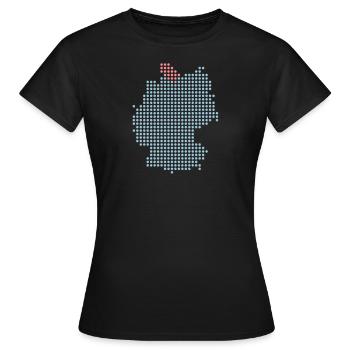 Schleswig-Holstein - Kiel et Lübeck - T-shirt Femme - noir - Devant - AI Model Female 172 dark (172cm)