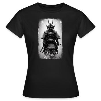 Japanischer Samurai Krieger mit Samuraischwert - Frauen T-Shirt - Schwarz - Vorne - AI Model Female 172 dark (172cm)