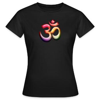 Om / Aum Symbol 3D bunt - Frauen T-Shirt - Schwarz - Vorne - AI Model Female 172 dark (172cm)