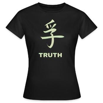Caractères Vrai Chinois - T-shirt Femme - noir - Devant - AI Model Female 172 dark (172cm)